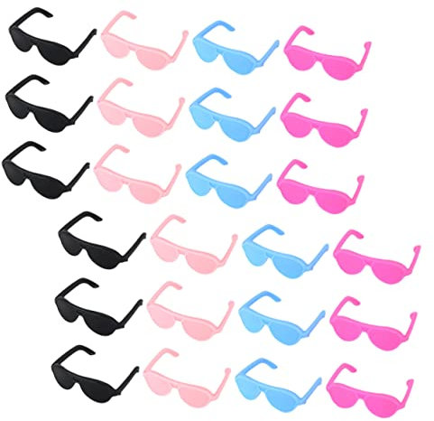 ibasenice 60 Stück Mini Sonnenbrillen Für Puppen Puppenhaus Zubehör Kinder Spielzeug Accessoires Süße Puppenbrille Zum Basteln Und Anziehen