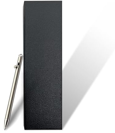 FloraVigo Mini-Kugelschreiber aus reinem Titan mit Bolt-Action-Funktion, EDC-Stift, Metall-Kugelschreiber mit Schlüsselring und Box, personalisierter kreativer Signaturstift für die Arbeit