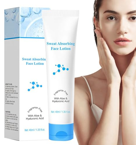 Antitranspirante Facial, 40ml Hidratante Mate, Primer de Maquillaje de Larga Duración e Hidratante para el Control de Sudoración Excesiva de Uso Diario para