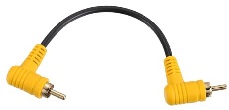 sourcing map Câble RCA, 1RCA mâle coudé vers 1RCA mâle coudé 0,2 m câble de haut-parleur audio vidéo pour caisson de basses amplificateur Home Cinéma DVD TV