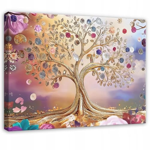 WallArena Leinwand Bilder Baum Gustav Klimt 60x40 cm | Leinwandbilder, Bild auf leinwand, Format: 60x40 cm (BxH) - einteilig auf Canvas Leinwand. Das Leinwand Bilder ist in