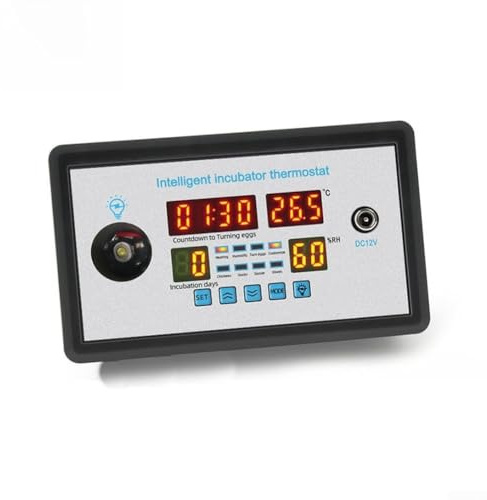 Thermostat automatique d'incubateur d'œufs de volaille avec contrôle intelligent de la température et de l'humidité, intervalles de rotation des œufs pour œufs de poulet, canard, oie (220 V)