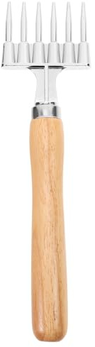 Toyvian Robuster Eiszerkleinerer mit Holzgriff und Aluminiumlegierung Sechszinkiger Eispickel für Bar und Küche Eiswerkzeug zum Zerkleinern von Eiswürfeln und Crushed Ice