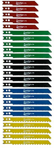 BRUFER 03066 Universal Shank Jig Saw Blade Set - Includes 5 Sets of 5 Blades - 25 Pieces Total