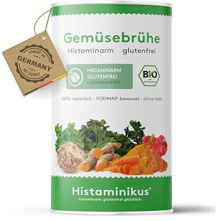 Histaminikus Bio Gemüsebrühe - für bis zu 9,5 Liter Brühe - Gemüsebrühe ohne Zwiebeln - Bio Suppe - histaminarm & glutenfrei Leben - ohne Hefe - geeignet bei Histaminintoleranz - Made in Germany