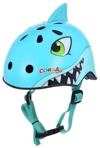 Cykelhjälmar för småbarn 2-4 år – småbarnshjälm för 2/3/4 pojkar flickor multisportskydd med 11 ventiler – lättviktig söt blå haj barn cykelhjälm småbarn för cykel skateboard skoter rulle