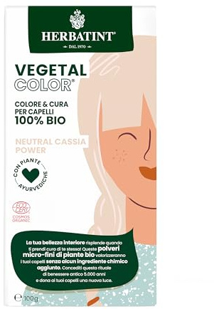 Herbatint Vegetal Color Neutral Cassia Power, Henné Neutro | Coloración Vegetal para Cabello a base de Henna y Hierbas Ayurvédicas, 100% Natural y Orgánica - 100 Gramos