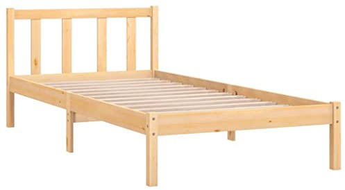 vidaXL Estructura de Cama Dormitorio Habitación Muebles Mobiliario Cuarto Descanso Robusta Duradera Individual UK 90x190 cm Madera de Pino