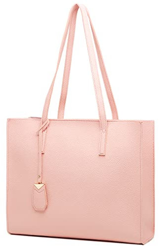 MORGLOVE Handtasche Damen Groß Shopper Tasche Mode Schule Arbeit Freizeit Henkeltasche mit Reißverschluss (A-Pink)