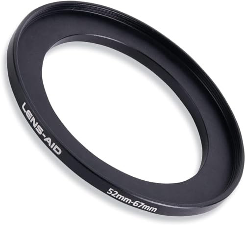 Lens-Aid Step Up Ring - Anillo Adaptador de Metal para Objetivo de cámara, 62-77 mm, para ND, UV, polarizador, etc. Anillo Adaptador Compatible con Sony Canon, Nikon, Fujifilm Olympus, Pentax, Leica,