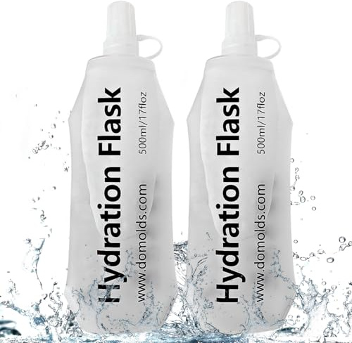 TXSN Lot de 2 gourdes souples de 500 ml en TPU pour course à pied, cyclisme, randonnée, marathon, transparent