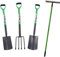 AAMEN Various Options Complete Gardening Tools Set – 2-Piece Fork and Spade, 4-Piece Garden Tools, Weed Brush, Lawn Edging Tool, and Leaf Rake – Dutch Garden Hoe, Garden Rake (Fork Spade Set)