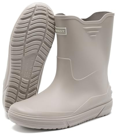 Hsttgsr Rain Boots for Men Waterproof Fashionable Rubber Boots Non-slip Outdoor Garden Boots Mid Calf Muck Work Shoes Comfort Lightweight Rainboots for Fishing Climbing