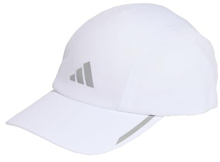 adidas Unisex Running Mesh 4 Panel Climacool Hat, White/Reflective Silver, S-M