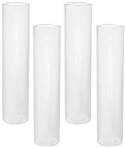 VOSAREA 4pcs Glass Test Tube for Hydroponic Propagation Removable Tubes Desk Station for Single Stem Flowers Wall Hanging Vase for Home Office Plant Decor