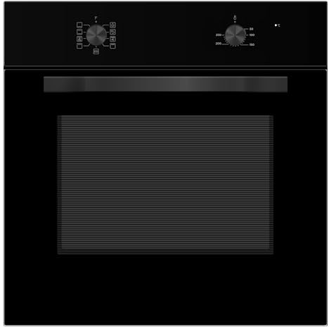 PKM Einbaubackofen F7-2BA | schwarz | 65 Liter Garraum | 8 Funktionen | Grillfunktion | ECO-Funktion