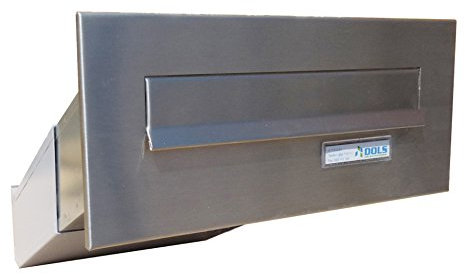 D-041 Cassetta postale passante a muro in acciaio inox con targhetta portanome (profondità: 23-38 cm) - LETTERBOX24.de