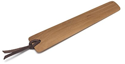 Hochwertiges Lesezeichen KIVIUQ aus Holz und Echtleder | Holzart: Birne | Bookmark, Buchzeichen, Lesemarke, Leseband | Original von WOODBI® (Birne)