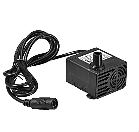 sourcing map 132 GPH (500L/H, 5W, 12-24V) Submersible Water Pump DC Plug for Pond, Fish Tank Fountain Water Pump Hydroponics with 4.9ft (1.5M) Power Cord