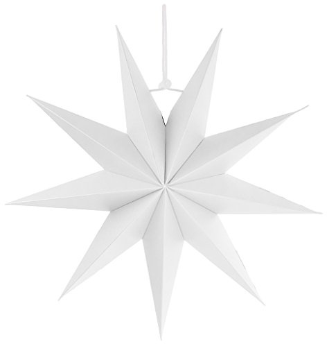 Tiuimk 3D-Papiersterne zum Aufhängen, Dekoration für Weihnachten, Halloween, 9 Punkte (weiß)