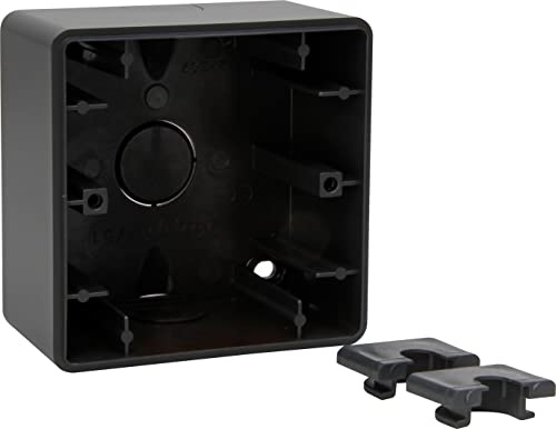 Kopp HK02 - Aufputzgehäuse, 2-Fach, Farbe: Stahl, 5er Pack, 375247004