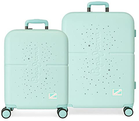 Pepe Jeans Jane Kofferset Türkis 55/70 cm starrer ABS-Verschluss Integrierter TSA-Verschluss 116L 7,54 kg 4 Doppelrollen Handgepäck