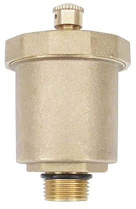 EVANEM 1 Stück Automatisches Entlüftungsventil Aus Messing, Messinganschluss 3/8'' 1/2'' 3/4'' 1'' BSP for Ventilteile des Solarwarmwasserbereitungssystems (Size : 1/2)