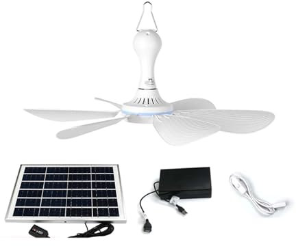 Ventilatore da Soffitto Piccolo for Esterni Ventilatore Solare 5/6/10w Diametro 42 centimetre Pale del Ventilatore Plug-in in ABS da 6 Pezzi Ventilatore da Campeggio for 5-10 Metri Quadrati (dura 8 Or