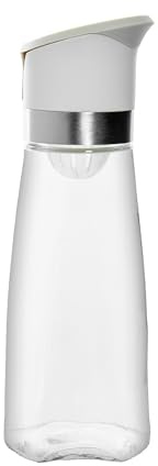 DRW Huilier en verre de 320 ml avec distributeur en polypropylène blanc 5,5 x 7 x 21 cm