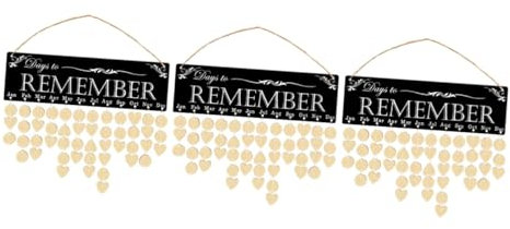 SEWACC 3 Sätze Geburtstagskalender countdown kalender countdown calender Geschenkanhänger Familienerinnerungskalendertafel erwachsene adventskalender 2023 für Großeltern Holz