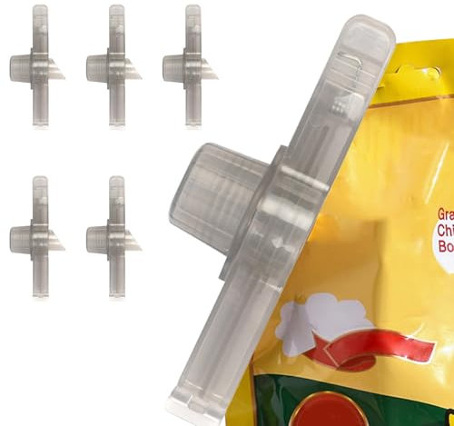 Clips de almacenamiento de alimentos, clips para bolsas de comida, 5 cierres de clip para bolsas pequeñas para cocina | Clip para bolsas selladoras con boquillas, clips para bolsas de pan, clips para