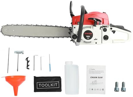 yoakaiax 58cc Benzin Kettensäge 3,2PS 2-Takt Multifunktions Benzin Kettensäge 20 Zoll Benzin Kettensäge zum Schneiden von Holz Easy Start Kettensäge Automatischer Öler 20 Zoll