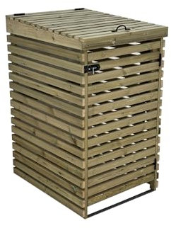 Arbor Garden Solutions BinHaven slatted wheelie bin storage, wooden outdoor cover (Single)