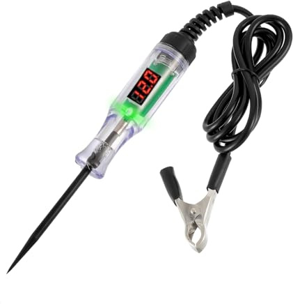 HUAREW Probador circuito automotriz de 3-48V con voltímetro y voltímetro | Lámpara Indicadora Bidireccional, probador de voltaje de DC bidireccional