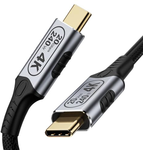 BAWIOFIAU USB C Braiding Kabel, usb c kabel kurz 0.25 m, usb 3.2 gen 2, für Daten/4k Video mit 20Gbps, schnelles Laden mit 240W, Kompabilit mit Thunderbolt 3 Schnittstelle