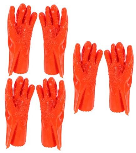 DOITOOL 3pairs Sewer Work Gloves Pvc Heavy Duty Oil-resistant for Winter Plumber Gardening Cleaning Gloves