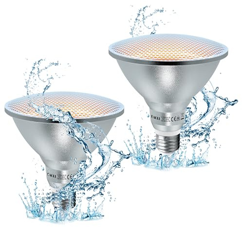 EACLL E27 PAR38 LED Extra Warmweiß 18W Ersetzt 120W Halogen Glühlampe, 2er-Pack. 1350 Lumen 2200K Leuchtmittel, AC 230V Flimmerfrei Energiesparlampe, IP65 Lichtwinkel 60° Reflektorlampen Nicht Dimmbar
