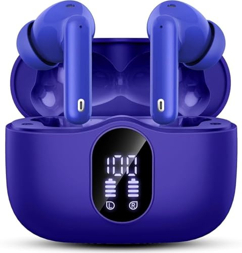 Kopfhörer Kabellos Bluetooth, Bluetooth 5.4 Kopfhörer, Tiefer Bass Ohrhörer | 4 ENC Lärmreduzierung Mikrofon, LED-Anzeige, 40 std Spielzeit, Sport In Ear Kopfhörer for Arbeit und Studium