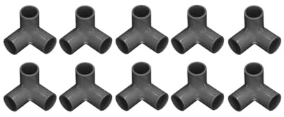 10 pz 3 Vie Raccordi for Tubi In Plastica PVC Ad Angolo Retto Tee Connettore Ad Angolo 20mm Diametro Interno PVC Raccordi A Gomito PVC Tubo connettore(schwarz)