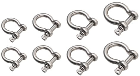 SWOOMEY 8 pièces Manille D Acier Inoxydable pour Levage Towing et Applications Nautiques Durable et Pratique pour Camping et Récupération Off Road