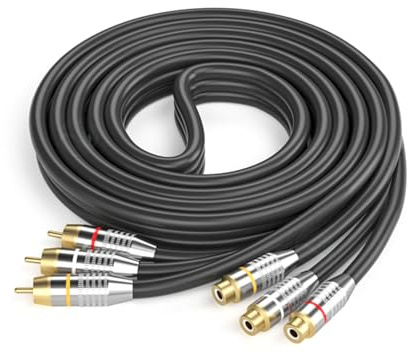 Hkfgdjdl 3 cavi di prolunga video stereo, connettori audio maschio a femmina, per sistemi home theater HiFi