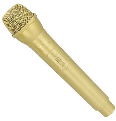 Boland 30886 - Mikrofon Deluxe in Gold, 25 cm, Kostümzubehör, Attrappe für Moderator oder Superstar, Mottoparty, Karneval