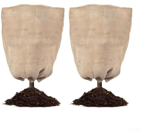 Fundas de protección contra heladas para plantas, 2 unidades, tela de lino, fundas aislantes de invierno para plantas de jardín (24 x 40 pulgadas)