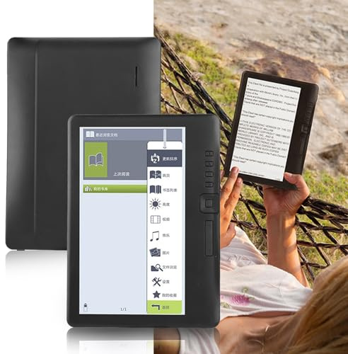 Haofy Liseuse électronique 7 Pouces avec écran Couleur, Noyau ARM9, écran Ultra Clair, Fonctionnalités Multimédia (Mémoire 8G)