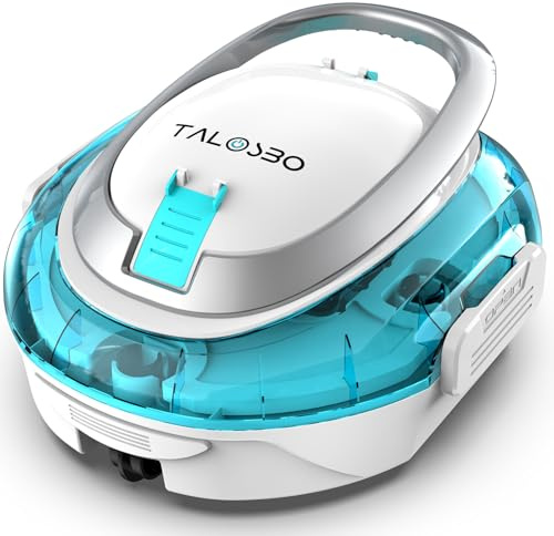 TALOSBO (2026 Upgrade) S2 Robot Piscine,Double Filtration,Aspirateur Piscine sans Fil, 90 Min d'Autonomie, Nettoyeur de Piscine Compact,Stationnement Automatique,pour Piscines Hors Sol Jusqu'à 80 m²