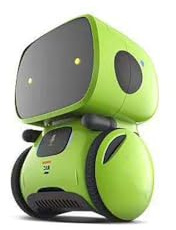 Röststyrd leksaksrobot med pekdetektering, intelligent och interaktiv robot för barn från 3 år och äldre - promenader, sång, inspelning, efterliknar tal/dans (grön)