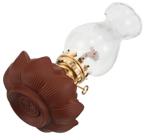 TOYANDONA Lotusblütenmotiv Tischlampen mit Kleinen Öllampen für Innenbereich Antike Öllampenlaternen als Gartenbeleuchtung Lotuslampen für Tempel und Hausandacht