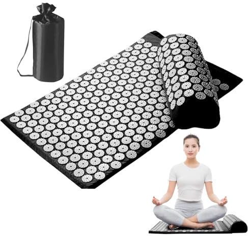 Spike Mat – Juego de masaje de meditación con almohada, colchoneta de | presión para masaje de acupresión, accesorio de meditación para viajes en casa, oficina, de dolores de cuello y espald