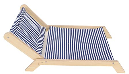 RASTKY Hamaca de Madera para Gatos, Diseño Minimalista, Columpio para Las Cuatro Estaciones, Cama con Rascador, Adecuada para la Mayoría de los Gatos, Lona con Troncos de Sisal (Silla de Playa)