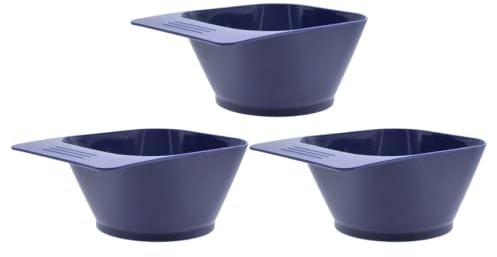 BUTIFULSIC Tazón para mezclar tinte para el cabello, 3 piezas resistentes de plástico azul, ideales para uso profesional en peluquería